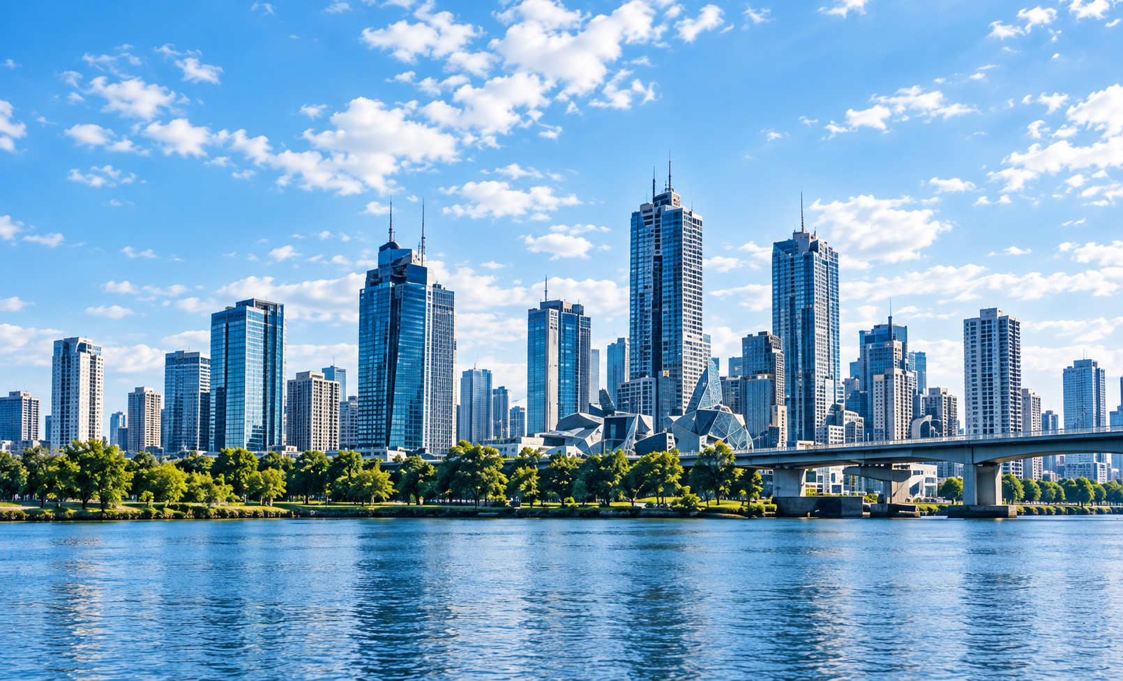 青空と都市の風景